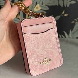 Coach Powder Pink Zip Card Case